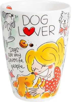 Blond Amsterdam xl beker aardewerk dog lover 10x14cm multi  - afbeelding 3