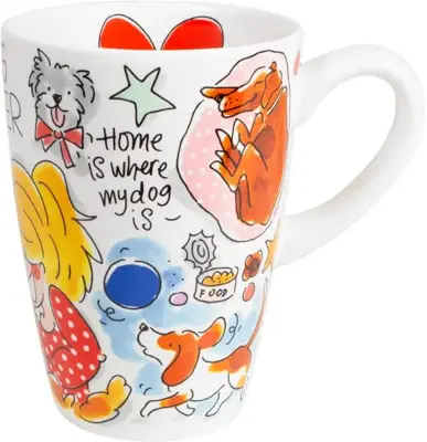 Blond Amsterdam xl beker aardewerk dog lover 10x14cm multi  - afbeelding 4