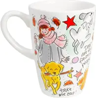 Blond Amsterdam xl beker aardewerk dog lover 10x14cm multi 