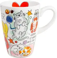 Blond Amsterdam xl mok aardewerk cat lover 10x12.5cm multi  - afbeelding 3