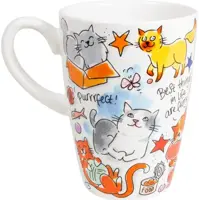 Blond Amsterdam xl mok aardewerk cat lover 10x12.5cm multi 