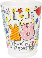 Blond Amsterdam xl mok aardewerk cheers to 18 years 10x13cm multi  - afbeelding 3