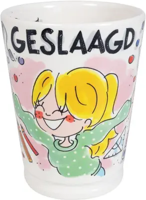 Blond Amsterdam xl mok aardewerk geslaagd 10x12.5cm multi  - afbeelding 2