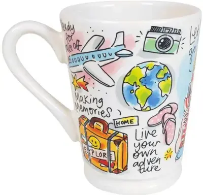 Blond Amsterdam xl mok aardewerk love to travel 10x12.5cm multi  - afbeelding 1