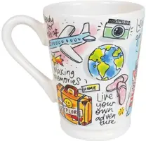 Blond Amsterdam xl mok aardewerk love to travel 10x12.5cm multi  - afbeelding 1
