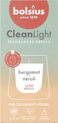 Bolsius cleanlight navulling bergamot & neroli 2 stuks - afbeelding 1