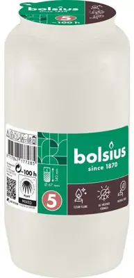 Bolsius gedenklicht nr.5 wit