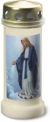 Bolsius gedenklicht nr.6 met deksel maria wit