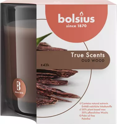 Bolsius geurglas groot true scents oud wood