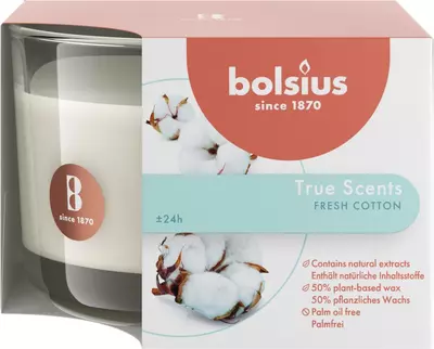 Bolsius geurglas medium true scents fresh cotton