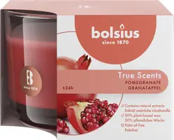 Bolsius geurglas medium true scents pomegranate kopen?