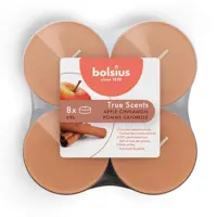 Bolsius geurtheelicht maxi true scents apple cinnamon 8 stuks - afbeelding 1