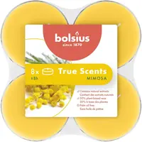 Bolsius geurtheelicht maxi true scents mimosa 8 stuks