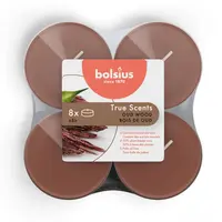 Bolsius geurtheelicht maxi true scents oud wood 8 stuks