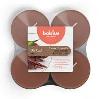 Bolsius geurtheelicht maxi true scents oud wood 8 stuks