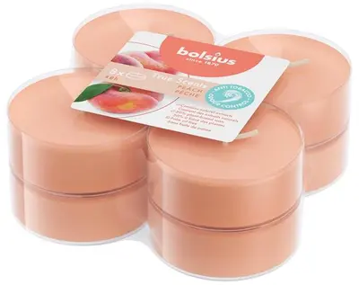 Bolsius geurtheelicht maxi true scents peach 8 stuks - afbeelding 3
