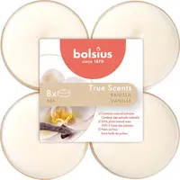 Bolsius geurtheelicht maxi true scents vanilla 8 stuks