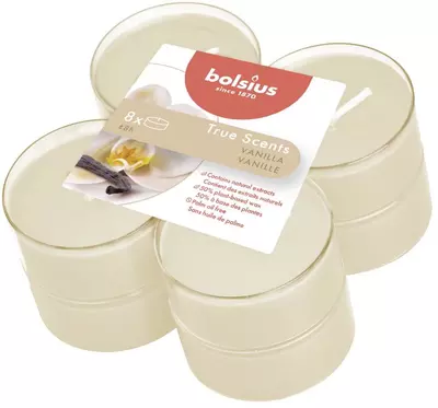 Bolsius geurtheelicht maxi true scents vanilla 8 stuks - afbeelding 2