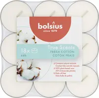 Bolsius geurtheelicht true scents fresh cotton 18 stuks