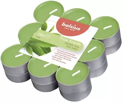 Bolsius geurtheelicht true scents green tea 18 stuks - afbeelding 1