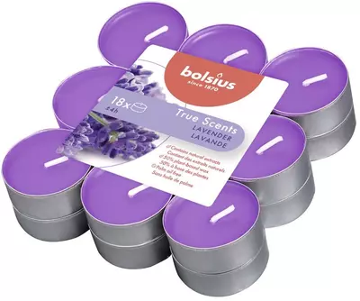 Bolsius geurtheelicht true scents lavender 18 stuks - afbeelding 2