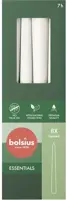 Bolsius gotische kaars essentials 2.4x24.5cm cloudy white 8 stuks