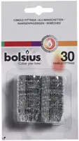 Bolsius kaarsenpassingen zilver 30 stuks