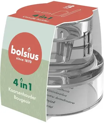 Bolsius kandelaar 4 in 1 rond glas 8.4x6.9cm transparant - afbeelding 1