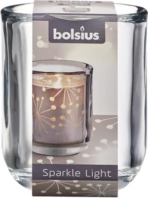 Bolsius sparkle classic houder rond glas 7.1x8.7cm transparant - afbeelding 2