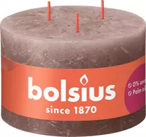 Bolsius stompkaars 3-pit rustiek shine 14x9cm rustic taupe 