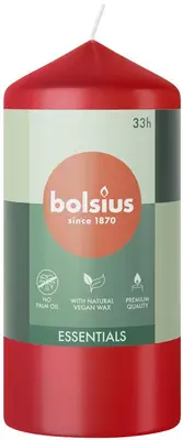 Bolsius stompkaars essentials 5.8x12cm delicate red