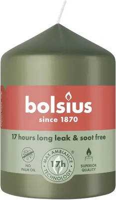 Bolsius stompkaars essentials 5.8x8cm fresh olive