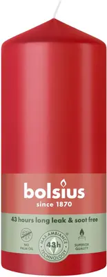 Bolsius stompkaars essentials 6.8x13cm delicate red