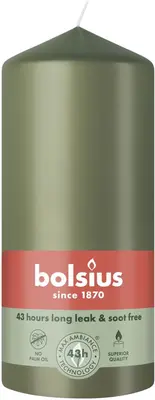 Bolsius stompkaars essentials 6.8x13cm fresh olive