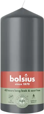 Bolsius stompkaars essentials 6.8x13cm stormy grey