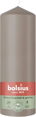 Bolsius stompkaars essentials 6.8x20cm light taupe