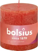 Bolsius stompkaars rustiek shine 10x10cm earthy orange