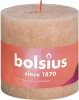 Bolsius stompkaars rustiek shine 10x10cm misty pink