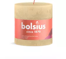 Bolsius stompkaars rustiek shine 10x10cm oat beige