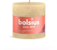 Bolsius stompkaars rustiek shine 10x10cm oat beige kopen?