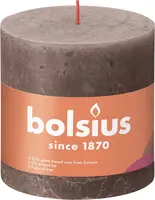 Bolsius stompkaars rustiek shine 10x10cm rustic taupe