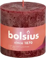 Bolsius stompkaars rustiek shine 10x10cm velvet red