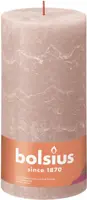 Bolsius stompkaars rustiek shine 10x20cm misty pink
