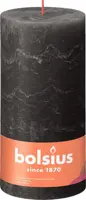 Bolsius stompkaars rustiek shine 10x20cm stormy grey