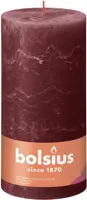 Bolsius stompkaars rustiek shine 10x20cm velvet red