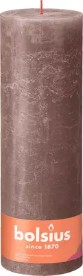 Bolsius stompkaars rustiek shine 10x30cm rustic taupe