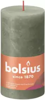 Bolsius stompkaars rustiek shine 6.8x13cm fresh olive