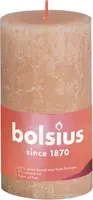 Bolsius stompkaars rustiek shine 6.8x13cm misty pink