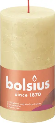 Bolsius stompkaars rustiek shine 6.8x13cm oat beige