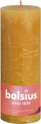Bolsius stompkaars rustiek shine 6.8x19cm honeycomb yellow